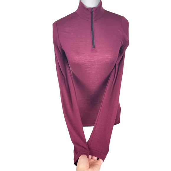 Icebreaker Bodyfit Basics 200 1/4 Zip Top Maroon Small - Picture 6 of 10